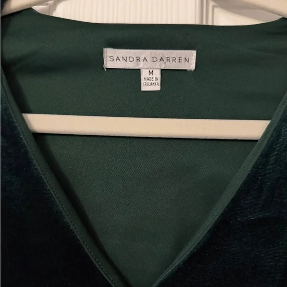 Sandra Darren Emerald Green Velvet Dress Women’s M - Picture 3 of 3